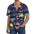 thumbnail image 3 of Fotbe Sea Inhabitans and Herb print Short Sleeve Button Down Shirts for Men Casual Summer Beach Wrinkle Free Shirt-X-Large, 3 of 7