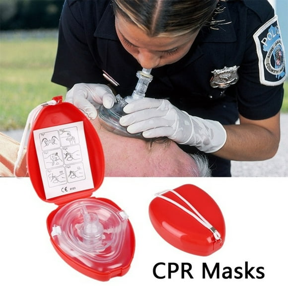 CPR Resuscitator Emergency First Aid Masks CPR Breathing Mask Mouth Breath One-way Valve Tools