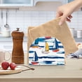thumbnail image 2 of Yayeee Napkin Holder for Table Set of 2 Kitchen Paper Tissue Organization, Dark Blue Hand Drawn Sailboats, 2 of 8