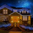 thumbnail image 5 of Meteor Shower Rain Lights, 8 Tubes 192 LED Falling Rain Lights Extendable Icicle Cascading Plug in Snow String Lights for Holiday Party Patio Garden Decoration (Blue), 5 of 15