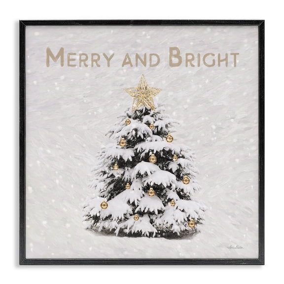 Stupell Industries Rustic Lodge Merry & Bright Scene Black Framed Giclee Art, 24 x 24, by Lori Deiter