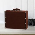 thumbnail image 4 of DFC Leather Suitcase Set Wooden Storage And Old Fashioned Luggage For Photography Props Home And Display", 4 of 5