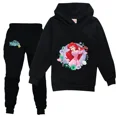 thumbnail image 3 of Ropa deportiva para niños de La Sirenita, trajes casuales con capucha para niñas, pantalones negros, traje para adolescentes, ropa de abrigo para niños, conjuntos para bebés, 3 of 5