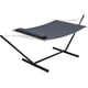 thumbnail image 1 of |7074|relax in style: 2-person standing hammock con pp cotton pad & pillow - gris oscuro comfort para ultimate lounging experience|, 1 of 10