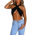 thumbnail image 2 of ZAXARRA Women Halter Vest with Hollow Open Chest Simple Clothing, 2 of 7
