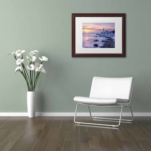 Trademark Fine Art 'Winter Lights' Canvas Art by Michael Blanchette Photography, White Matte, Wood Frame