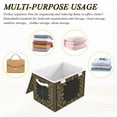 thumbnail image 7 of Foldable Fabric Storage Bin With Handle Collapsible Basket Box Storage With Lid Organizer Intricate Baroque-style Designs, 7 of 7