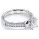 thumbnail image 2 of JeenMata Anillo de Compromiso Clásico de Moissanita de Corte Princesa de 1 Quilate, Estilo Vintage, con Cuentas, Tres Piedras, Estilo Victoriano, en Oro Blanco de 18 K sobre Plata, 2 of 6