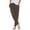 Brown, variant on Women's Solid Color Casual Pants - Elastic Waist Tapered Leg Lightweight Cotton Blend Pull-On Trousers with Side Pockets (Plus Size Available) Camouflage S-5XL