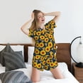 thumbnail image 3 of Wukai Sunflowers Women's Pajama Set,Short-Sleeve Top and Shorts with Elastic Waistband and Pockets for Loungewear, Yoga, and Casual Wear-Small, 3 of 8