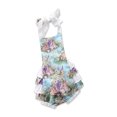 thumbnail image 1 of xiaxaixu Infant Girls Summer Romper, Cartoon Printed Ruffled Patchwork Jumpsuit, 1 of 5