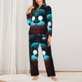 thumbnail image 3 of Lsque Five Nights At Freddy'S Pattern Long Sleeve Pajama Set for Women - Soft 2-Piece Sleepwear and Loungewear Set with Pockets, Comfy Nightwear, 3 of 8