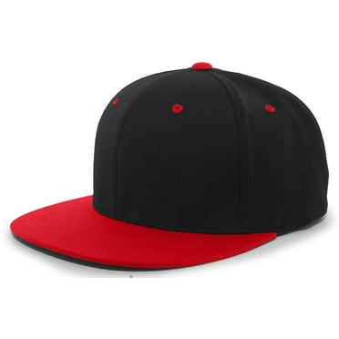 Pacific Headwear 8D5 Adult Cap Trucker Hat Unisex Black/Red S/M