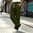 thumbnail image 6 of Iyufng Mens Knee Pleated Loose Wide Leg Casual Track Pants Drawstring Elastic Waist with Side Pockets, 6 of 9