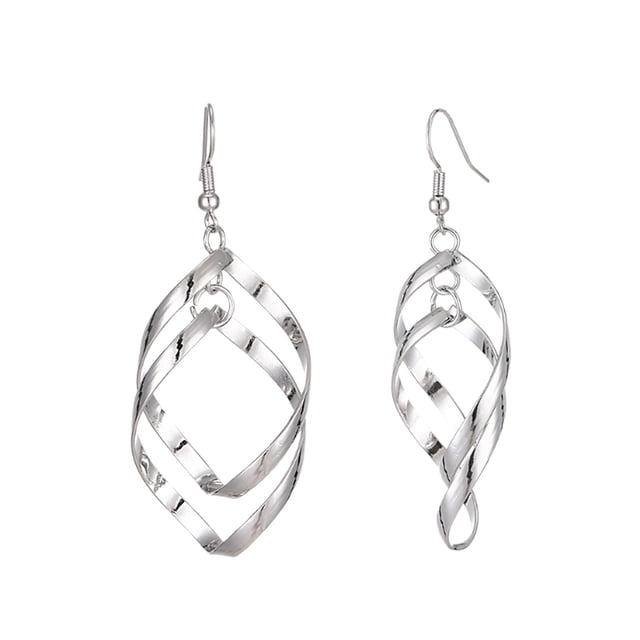 Pendientes De Mujer Fiesta Elegante Mujer Espiral Lágrima Gota Larga Pendientes Joyería