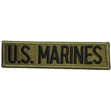 - US Marines Military U.S. Army Tactical Morale Name Tab Applique Embroidered Emblem Badge Costume Patch - Green By Ranger Return (TACT-MARINE)