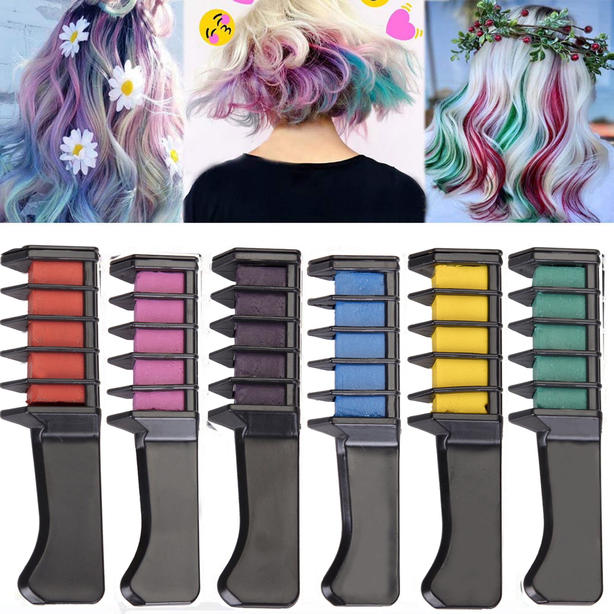 Hair Chalk Kit for Girls Temporary Bright Washable Hair, Hair Chalk