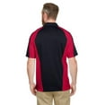 thumbnail image 2 of Harriton M385 Men's Advantage Snag Protection Plus IL Colorblock Polo-Black/ Red/ Dark Charcoal-2XL, 2 of 3