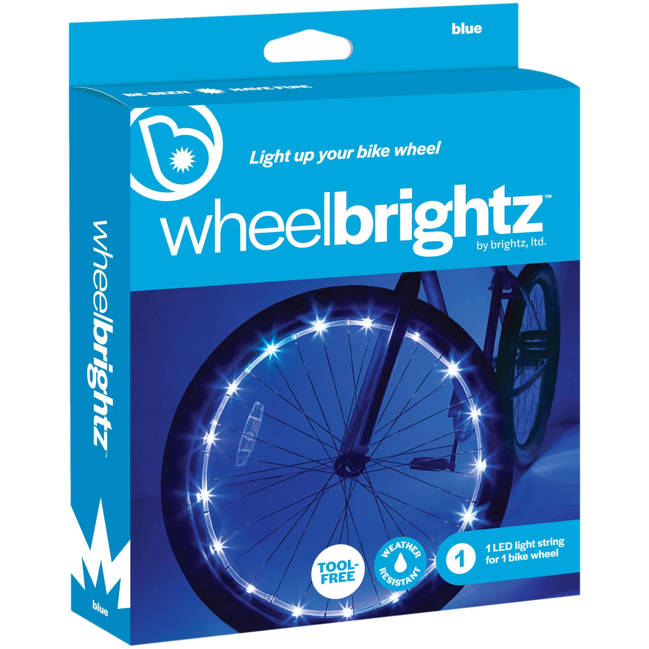 (2 pack) Brightz WheelBrightz LED Bike Wheel Lights, 7 ft Light Rope, Blue