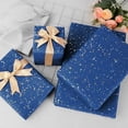 thumbnail image 4 of AYUQI Blue Gift Wrapping Paper, 1.4ft x 32.8ft Blue Gold Silver Wrapping Paper for Christmas Birthday Wedding Anniversary, 4 of 6