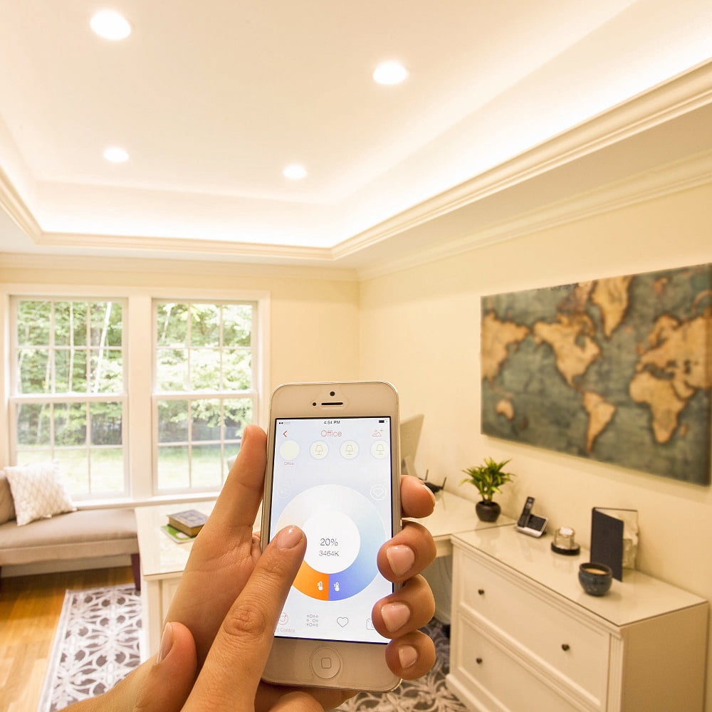 SYLVANIA SMART+ Bluetooth BR30 LED Light Bulb, 65W Replacement, Dimmable Soft White, Works with Amazon Alexa, Apple HomeKit and Google Assistant, 2 Pk