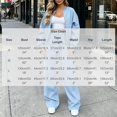 thumbnail image 3 of Edvintorg Outfits for Women 2 Piece Sets Fall Winter Crew Neck Long Sleeve Zip up Jacket and Wide Leg Pant Woman Clothes Sky Blue S-XL, 3 of 5
