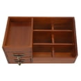 thumbnail image 2 of Organizador De Maquillaje De Madera, Retro Antiguo 2 Cajones 1 Partición Grande 6 Particiones Pequeñas Organizador De Escritorio De Madera Para Suministros De Oficina Para, 2 of 7