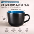 thumbnail image 5 of AmorArc 24 oz Soup Mugs with Handles, Jumbo Ceramic Bowls Mugs Set with handles for Coffee Cereal Cappuccino Snacks, Microwave&Dishwasher safe Soup Cups for Meal-Multicolor, 5 of 9