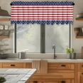 thumbnail image 6 of JeashCHAT Stars and Stripes Kitchen Curtain Valance Rod Pocket Window Valance for Kitchen Bathroom Living Room Laundry Room Decor, 4th of July Decorations Indoor, 54"x18", 6 of 6