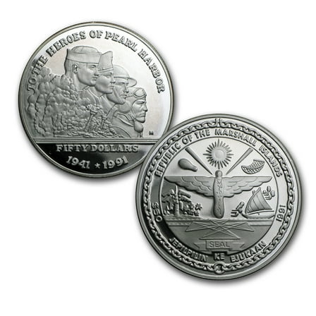 Marshall Islands $50 Silver Proof (Random Dates)