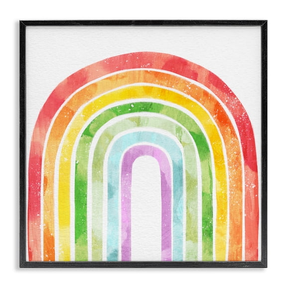 Stupell Industries Cottage Classic Rainbow Sky Distressed Arch Patterns Black Framed Giclee Art, 12 x 12, by Ziwei Li