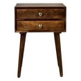 thumbnail image 3 of Spitiko Homes Bedside table with two drawers Mango Wood walnut  17x13x24, 3 of 10