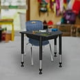 thumbnail image 6 of Regency 36 x 23 x 19 in Trapezoid Height Adjustable Kids Learning School Desk with Book Storage- Grey, 6 of 6