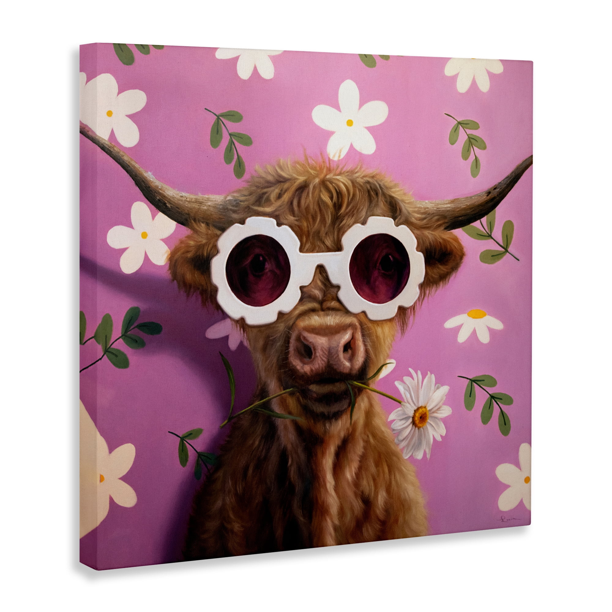 Stupell Industries Fresh As A Daisy Cattle Canvas Wall Art, design by Lucia Heffernan