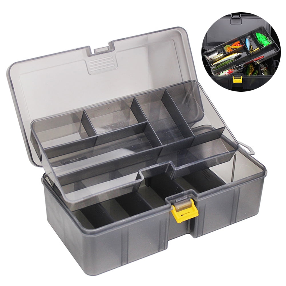 Double Layer Tackle Box, Two Level Fishing Tackle Box Organizer with  Adjustable Dividers, Outdoor Fishing Large Capacity Tackle Storage Box