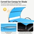 thumbnail image 5 of Bellemave Outdoor Daybed with Canopy, Steel Frame Sun Lounger with Adjustable Backrest, Patio Double Sunbed with Arched Armrests, Suitable for Patio Pool Deck, Garden, Backyard (Bule), 5 of 8