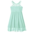 thumbnail image 4 of TiaoBug Kids Girl Crossing Rhinestone Chiffon Dress Pageant Bridesmaid Elegant Dress Sleeveless Birthday Party Formal Gown Mint Green 16, 4 of 5