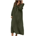 thumbnail image 2 of AOOCHASLIY Miss Dress Fall Fashion Women's Winter V-Neck Long Sleeve Button Long Casual Dress, 2 of 6
