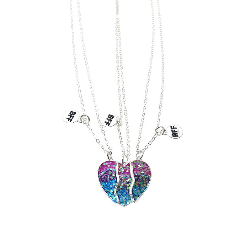 إلى تسعة التعداد الوطني مورد قابل للتجديد  BFF Necklaces - Split Heart Pendant Best Friends Forever Friendship  Necklace Gifts for Girls - 11# - Walmart.com