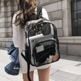thumbnail image 6 of Large Clear PVC Backpack Heavy Duty See Through Backpack for Adults Work Travel, Dark Wings Printed 12L, 6 of 8