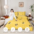 thumbnail image 3 of Erosebridal Lovely Bee Twin Comforter Sets,Geometric Honeycomb Bedding Set,Orange Yellow,Polkadot Reversible,2-Piece,1 Comforter and 1 Pillowcase, 3 of 7