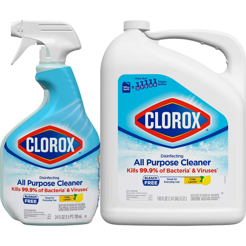 Clorox Disinfecting All Purpose Bleach-Free Cleaner Refill, Crisp Lemon ...
