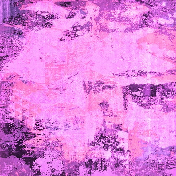 Ahgly Company Indoor Square Oriental Pink Industrial Area Rugs, 8' Square