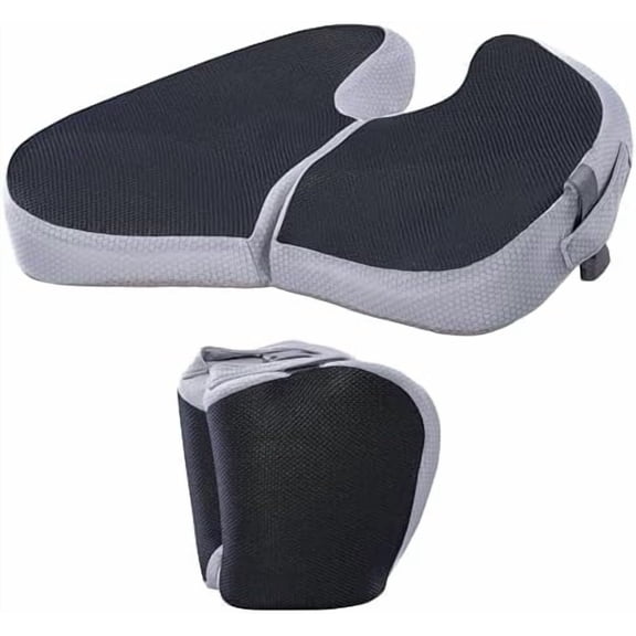 Travel Seat Cushion for Airplane, Foldable Hemorrhoid Pillows for Sitting, Airplane Seat Cushion for Long Flights, Stadium Pillow for Bleachers Long Sitting