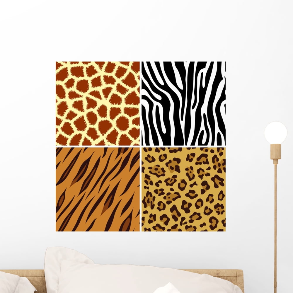 Seamless Animal Print Wall Mural by Wallmonkeys Peel and Stick Graphic