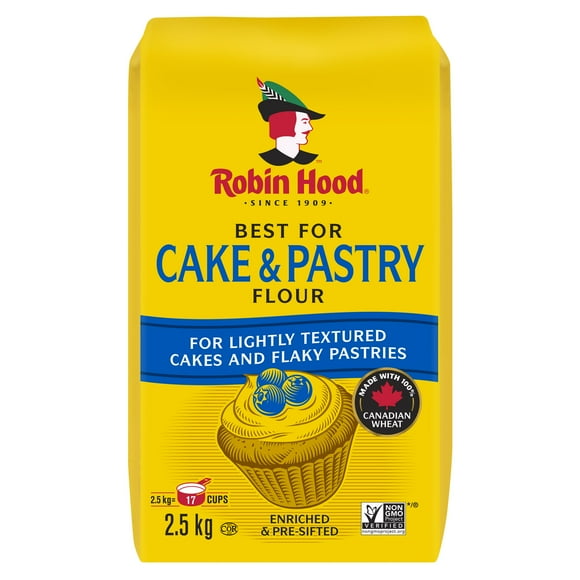 Robin Hood Best for Cake & Pastry Flour, 2.5kg, Made with 100% Canadian Wheat, 2.5 Kg