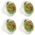 thumbnail image 1 of 4 Pcs Abstract Texture Knobs for Kitchen Cabinet Cupboard Dresser Bookcase Drawer Pulls Handles Round Home Decor, 1 of 5