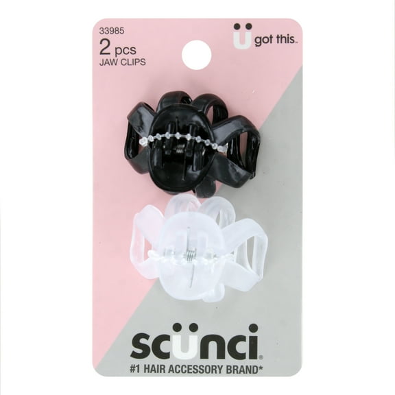Scunci Octopus Jaw Small Hair Clips, Assorted Colors, 2-Pieces