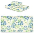 thumbnail image 2 of SKYSONIC 3 Pack Towel Floral Pattern Cotton Bath Towel Set (1 Bath Towel, 1 Hand Towel, 1 Washcloth) for Bathroom, Super Soft and Quick Dry Towels, 2 of 7