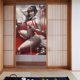 thumbnail image 1 of Cortina de puerta semiopaca con patrón de patchwork de dos piezas Vampirella, cortinas opacas decorativas para dormitorio, sala de estar, decoración de habitación de niños, 34 x 56 pulgadas, tamaño, 1 of 7